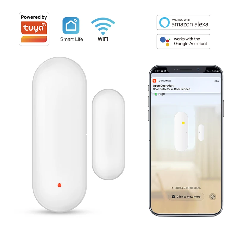 Tuya inteligentny czujnik drzwi WiFi inteligentny dom otwarty czujnik zamykania Smartlife kontrola aplikacji…