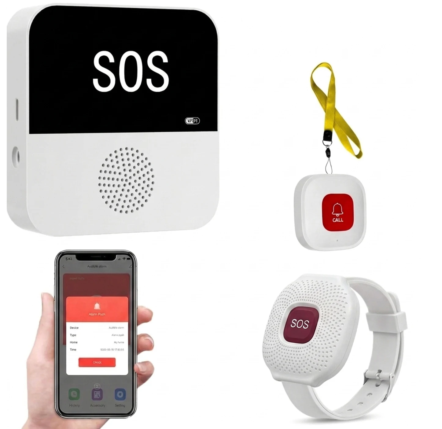 Tuya WiFi Bezprzewodowy Pager dla Opiekunów Przycisk SOS dla Pacjentów System Alarmowy dla Seniorów…