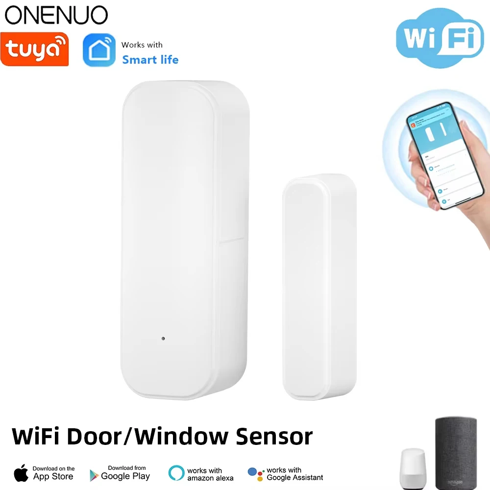 Tuya Wifi czujnik drzwi czujnik wejścia do okna bezpieczeństwo czujnik drzwi antywłamaniowych Alarm…