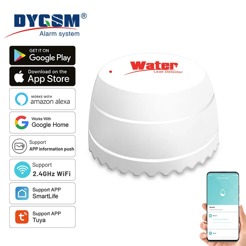 Tuya WiFi Detektor wycieku wody Czujnik zalania Inteligentna aplikacja Life Zdalne monitorowanie Alarm…