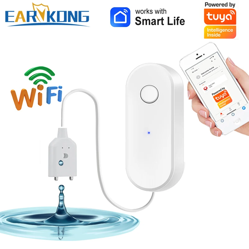 Tuya WiFi Inteligentny czujnik wycieku wody Alarm wycieku cieczy Detektor poziomu przepełnienia Ochrona przed… Tuya WiFi Inteligentny czujnik wycieku wody Alarm wycieku cieczy Detektor poziomu przepełnienia Ochrona przed…