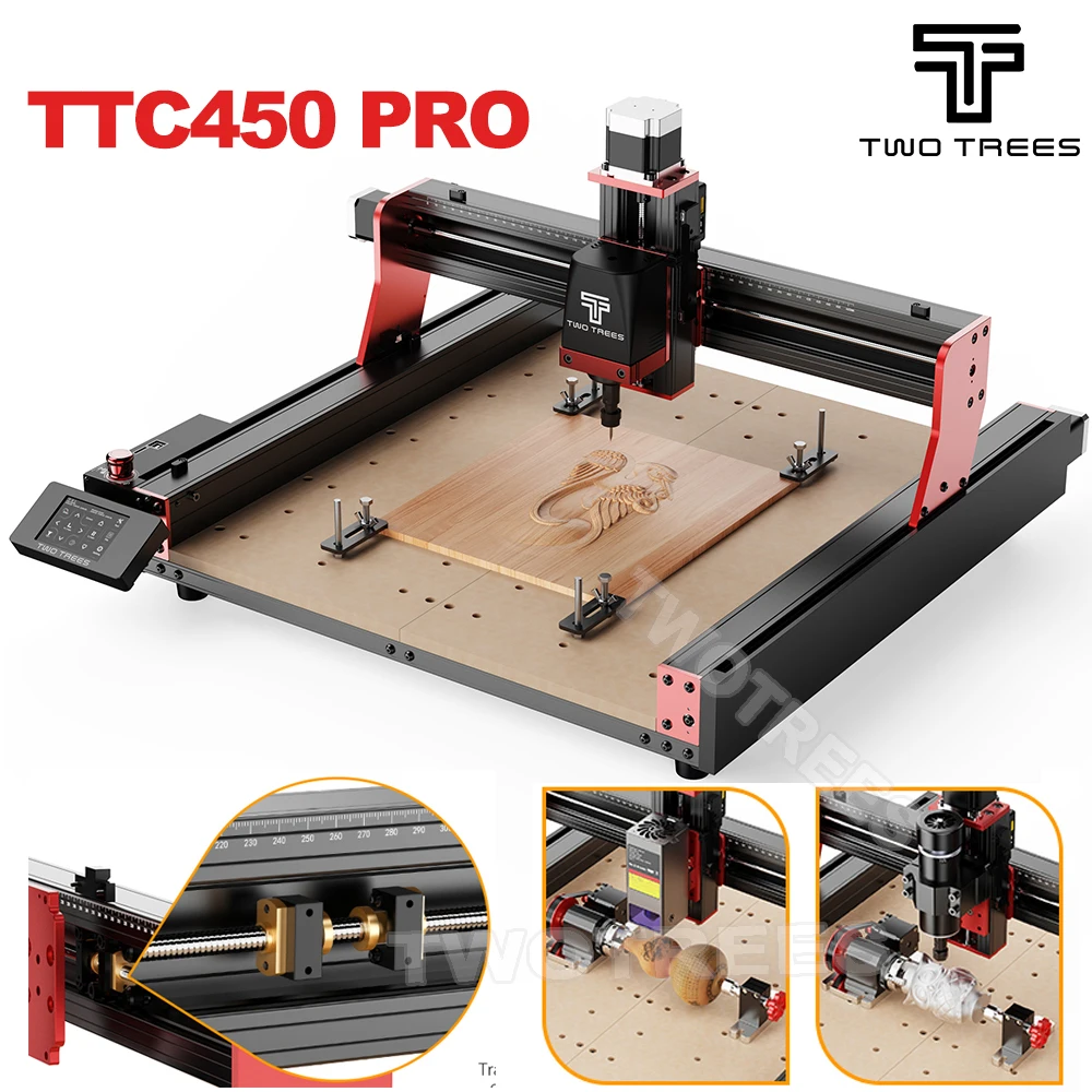 Twotrees TTC450 PRO frezarka laserowa grawerka 4 osi DIY ekran do cięcia drewna aktualizacja interfejsu… Twotrees TTC450 PRO frezarka laserowa grawerka 4 osi DIY ekran do cięcia drewna aktualizacja interfejsu…