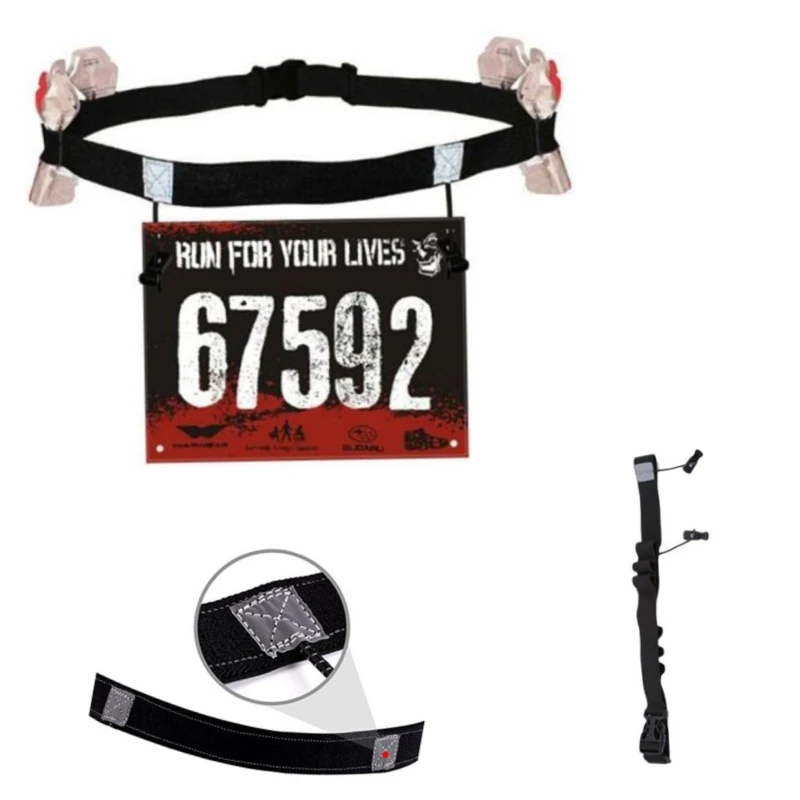 Uchwyt na szelkach do biegania z numerem wyścigowym do triathlonu, maratonu, jazdy na rowerze z 6 pętlami… Uchwyt na szelkach do biegania z numerem wyścigowym do triathlonu, maratonu, jazdy na rowerze z 6 pętlami…
