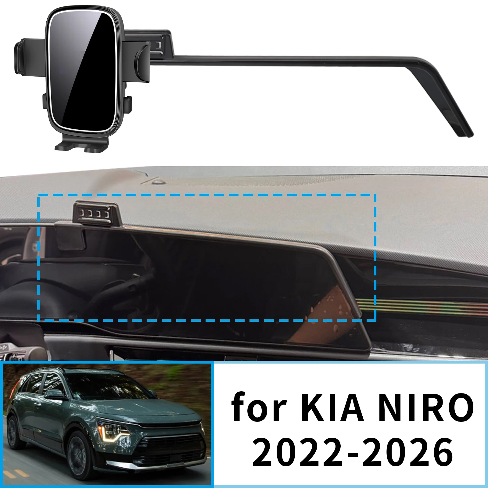 Uchwyt na telefon pasujący do KIA NIRO 2022-2024 2025 2026, stabilny uchwyt na telefon z klipsem. ​ ​ Baza do…