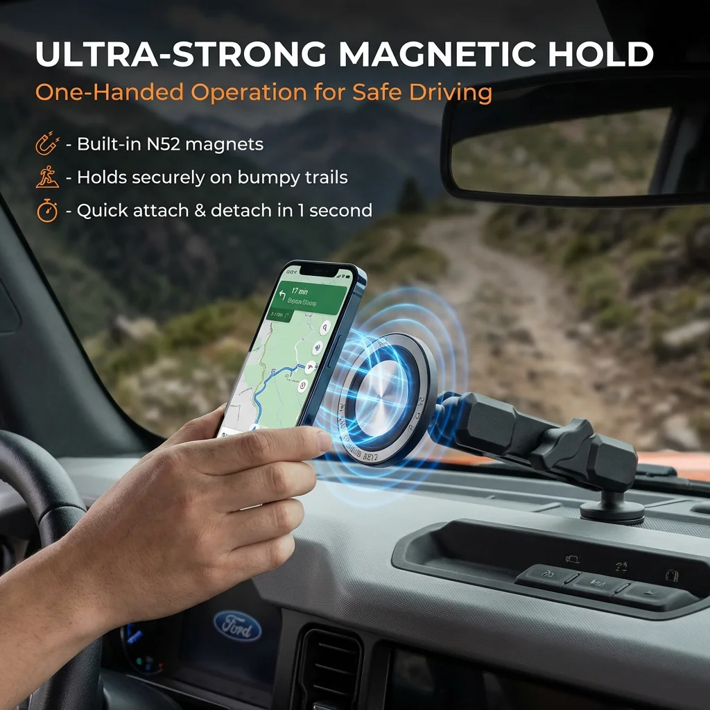 Uchwyt samochodowy na telefon do Forda Bronco 2021-2025+ Aluminiowy uchwyt na telefon na deskę rozdzielczą… Uchwyt samochodowy na telefon do Forda Bronco 2021-2025+ Aluminiowy uchwyt na telefon na deskę rozdzielczą…