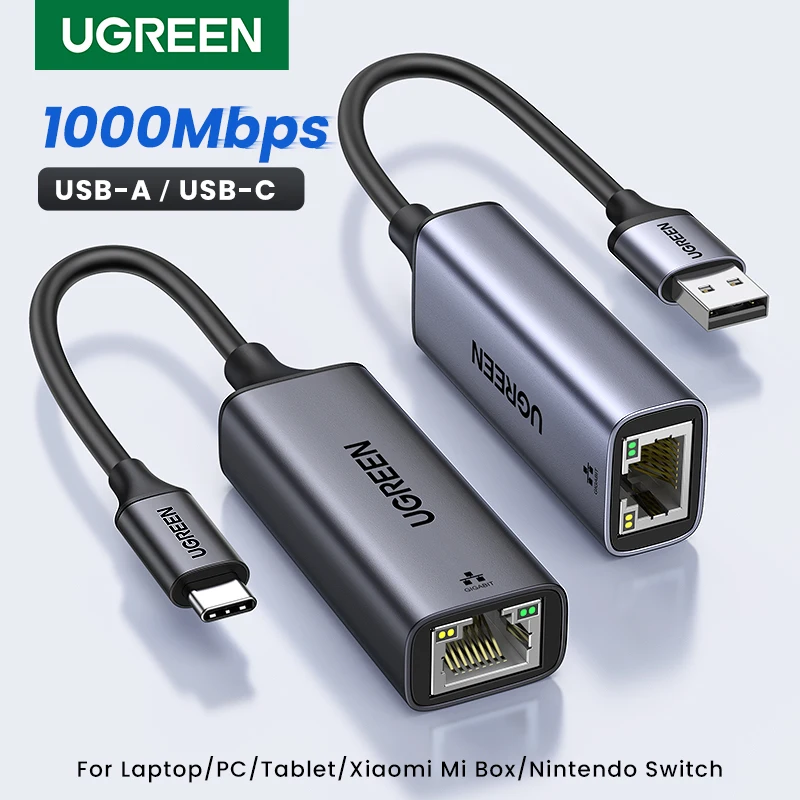 UGREEN Adapter Ethernet USB USB 3.0 karta sieciowa na USB RJ45 Lan na PC Windows 10 Xiaomi Mi Box 3/S…