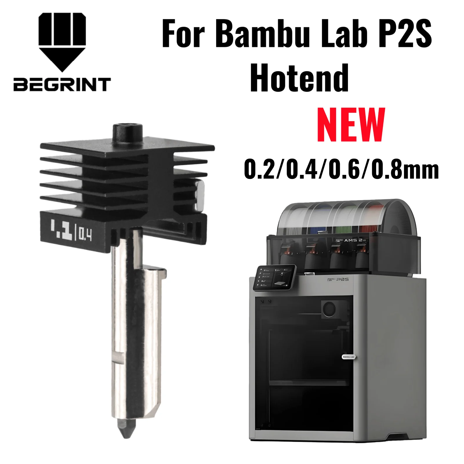 Ulepszony hotend Bambu Lab P2S X2D, dysza ze stali hartowanej 0.2/0.4/0.6/0.8mm, zamiennik hotendu do drukarki… Ulepszony hotend Bambu Lab P2S X2D, dysza ze stali hartowanej 0.2/0.4/0.6/0.8mm, zamiennik hotendu do drukarki…