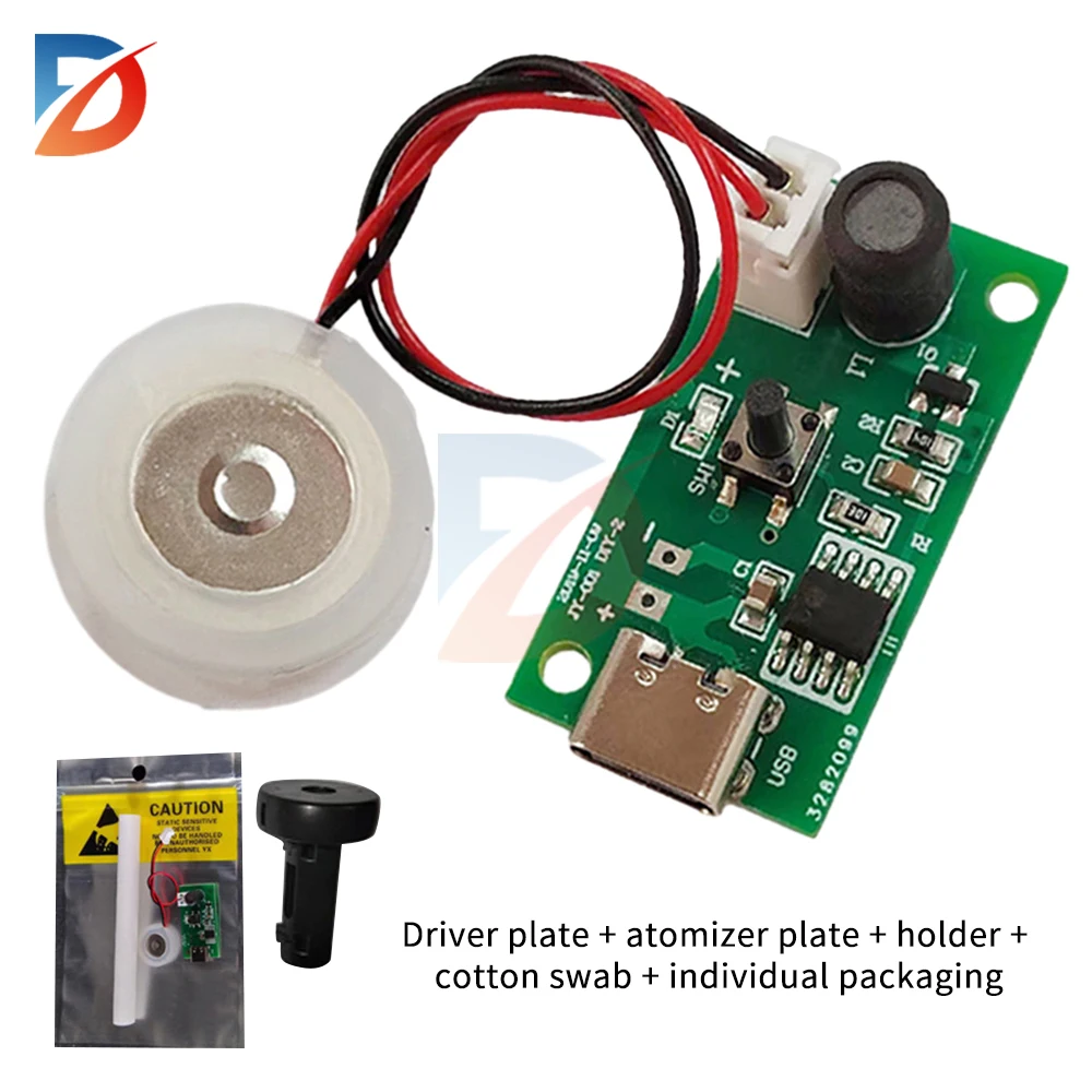 Ultradźwiękowy atomizator 20mm 113KHz mgiełka Atomizer DIY nawilżacz z PCB DC3-12V Mini moduł nawilżacza USB Ultradźwiękowy atomizator 20mm 113KHz mgiełka Atomizer DIY nawilżacz z PCB DC3-12V Mini moduł nawilżacza USB