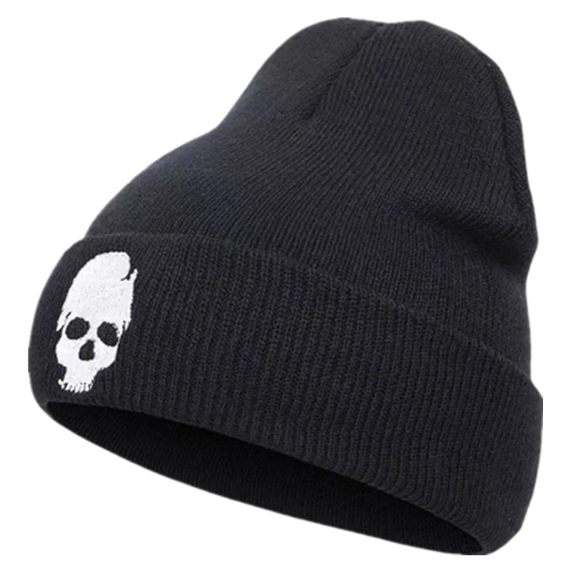 Unisex czapka z dzianiny moda jesienno-zimowa czapka w stylu czaszki dla kobiet i mężczyzn ciepła czapka…