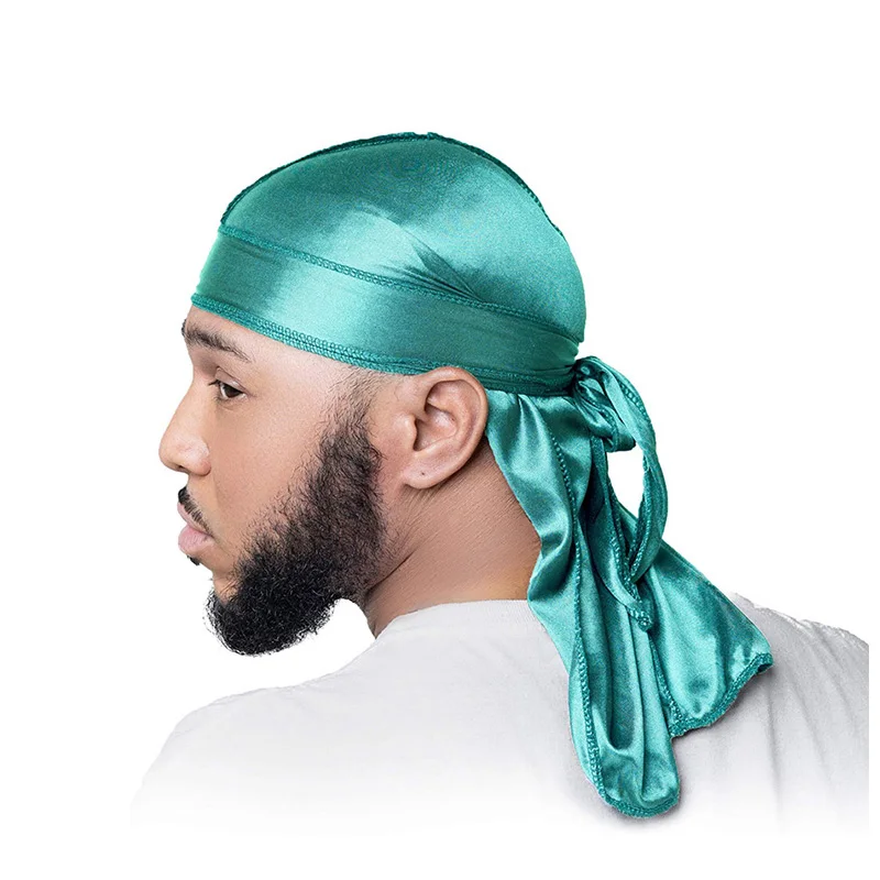 Unisex Long Silky Durag Long Tail Silky Scarf Muslim Doo Rag Pirate Hat Durag Chemo Caps Skull Hat Turban hair…