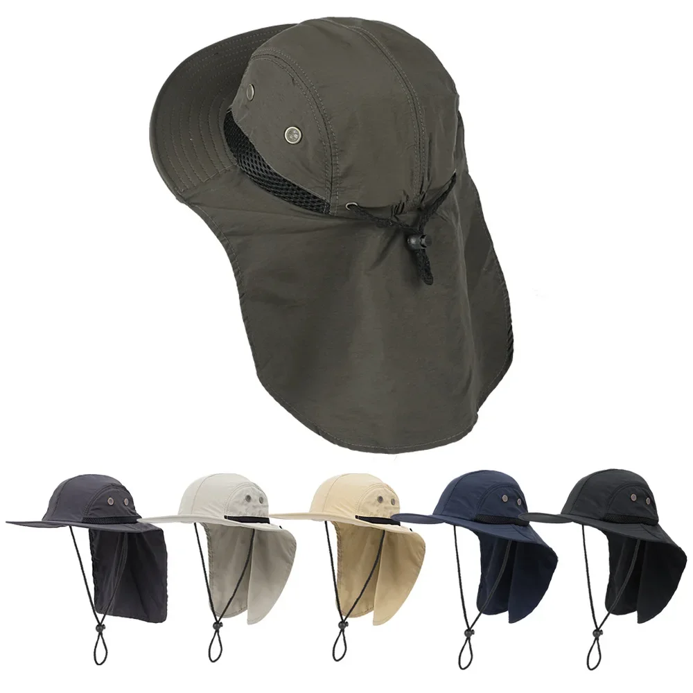 Unisex Sun Hiking Bucket Hat Wide Brim Safari Hats UV Sun Protection Cap with Neck Flap Fishing Adventure… Unisex Sun Hiking Bucket Hat Wide Brim Safari Hats UV Sun Protection Cap with Neck Flap Fishing Adventure…