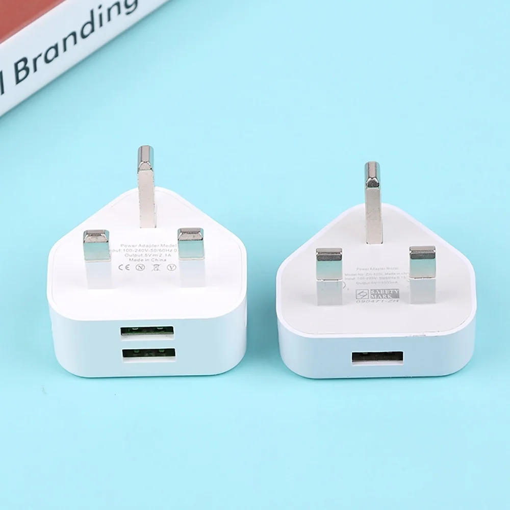 Uniwersalna ładowarka ścienna z wtyczką UK 3-pinową i 1/2 portami USB do ładowania iPhone 11, Samsung, Huawei…