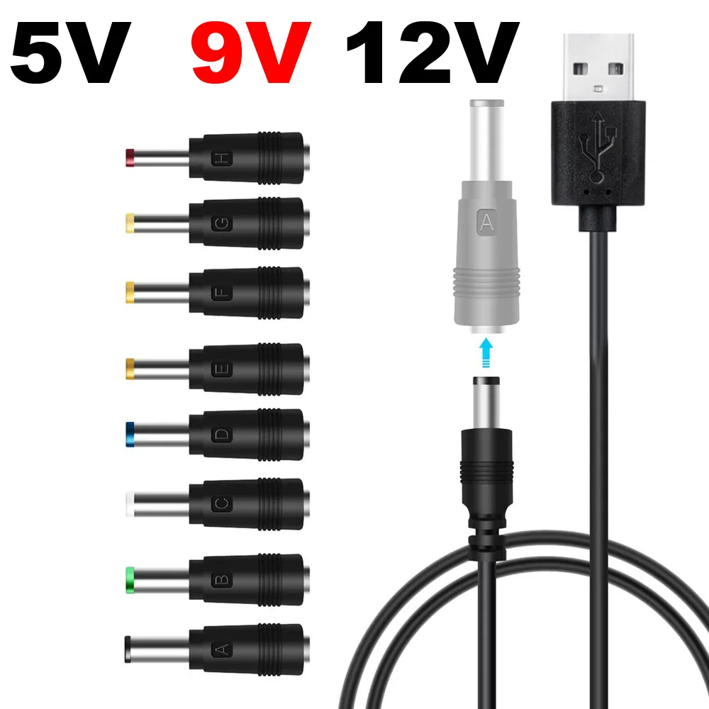 Uniwersalny kabel zasilający 5V 9V 12V USB na DC Złącze wtykowe USB Jack do ładowania 55*25 do routera Mini… Uniwersalny kabel zasilający 5V 9V 12V USB na DC Złącze wtykowe USB Jack do ładowania 55*25 do routera Mini…
