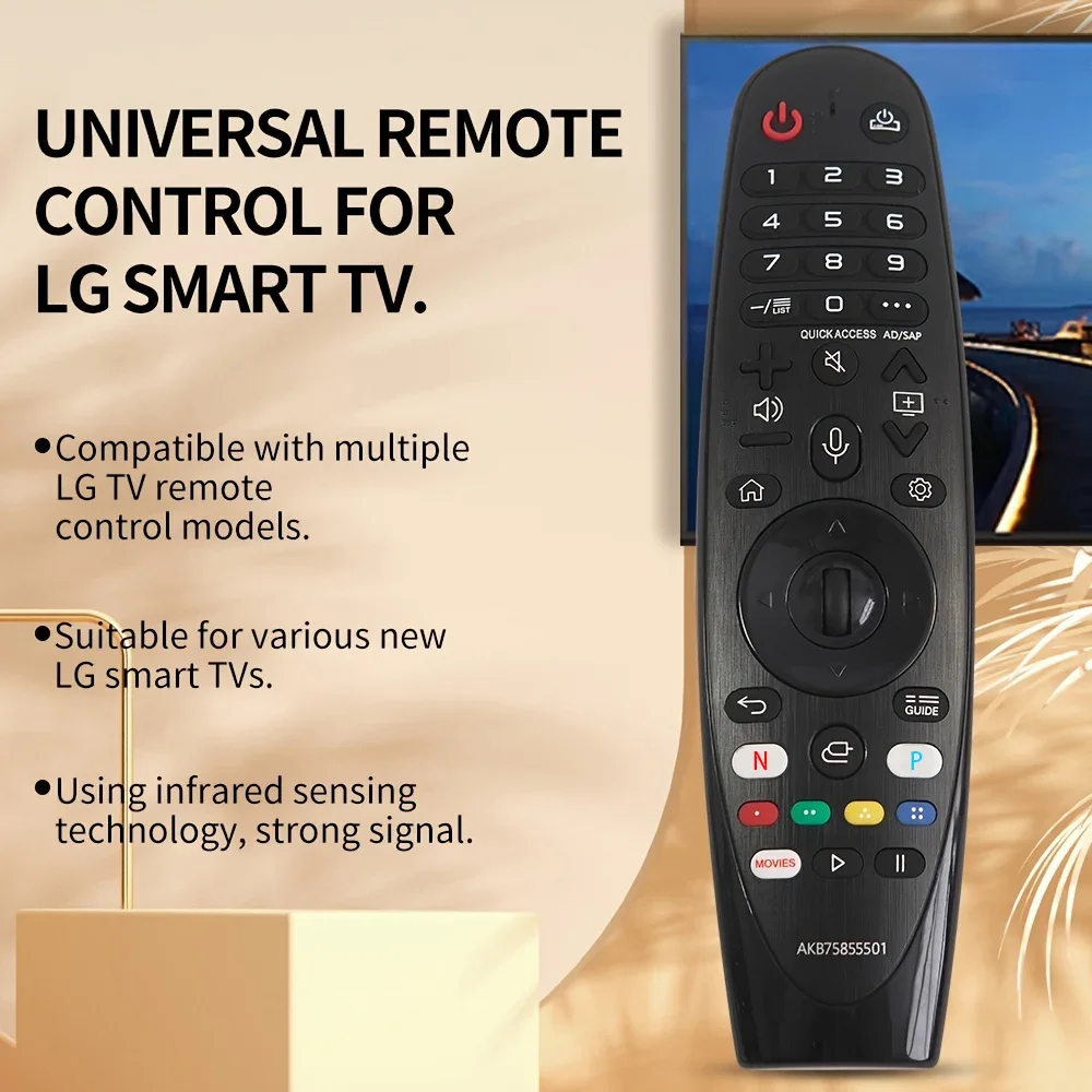 Uniwersalny magiczny pilot do inteligentnego telewizora (bez/z głosem i wskaźnikiem), zamiennik do AKB75855501… Uniwersalny magiczny pilot do inteligentnego telewizora (bez/z głosem i wskaźnikiem), zamiennik do AKB75855501…