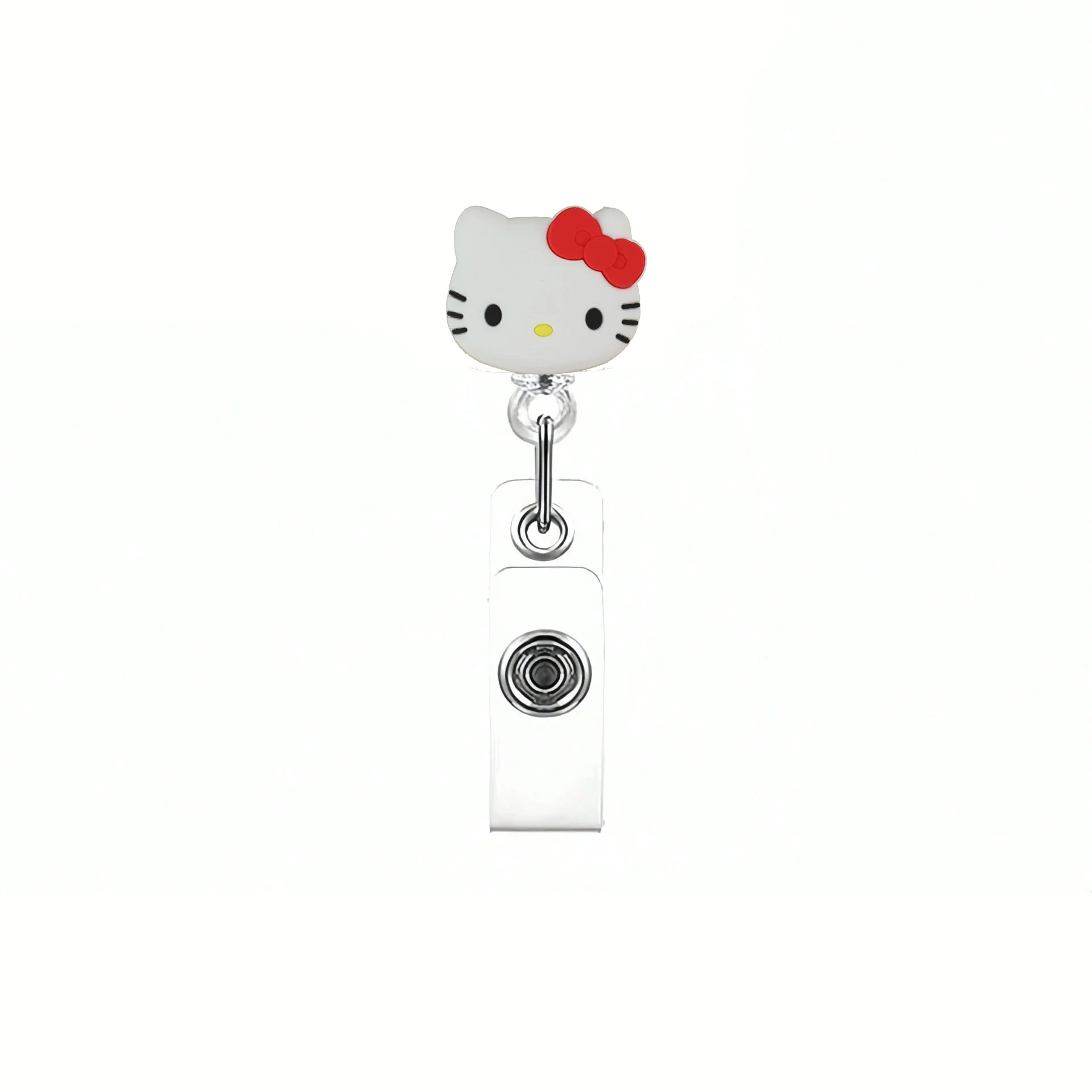 Uroczy Prezent Sanrio Kotek Wysuwany Brelok do Identyfikatora Błyszczący Akrylowy 360 ° Spinner z breloczkiem…