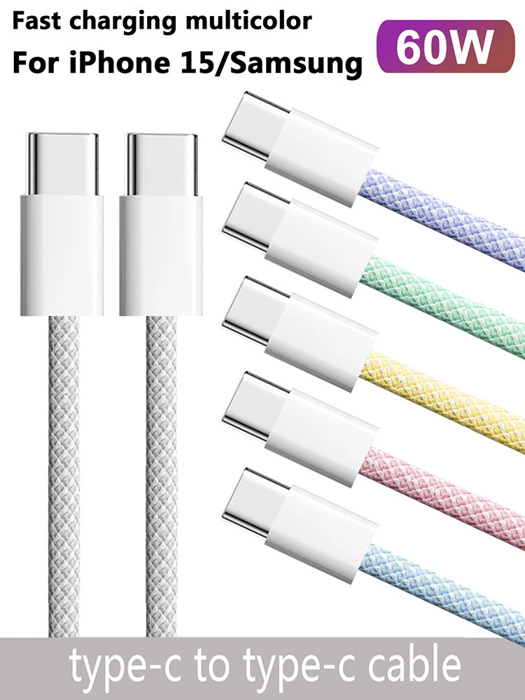 USB-C do kabla kolorowego typu C do Apple iPhone 15 PD 60W szybkie ładowanie dla Huawei Xiaomi Samsung typu C… USB-C do kabla kolorowego typu C do Apple iPhone 15 PD 60W szybkie ładowanie dla Huawei Xiaomi Samsung typu C…