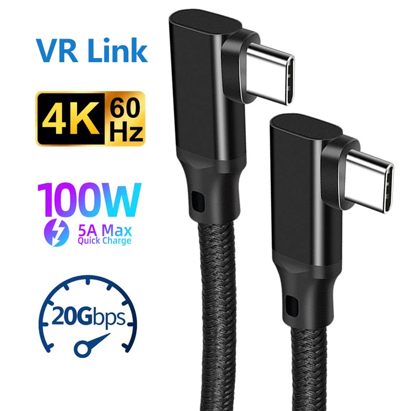 USB C do typu C Kabel do przesyłania danych Kąt 90 stopni VR Link Quest 2 USB3.2 Gen 2 20 Gb / s 4K przy 60 Hz… USB C do typu C Kabel do przesyłania danych Kąt 90 stopni VR Link Quest 2 USB3.2 Gen 2 20 Gb / s 4K przy 60 Hz…