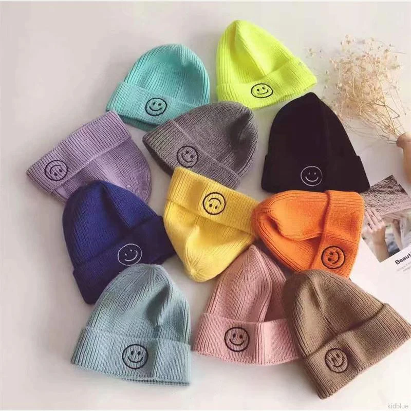 Uśmiechnięta twarz haftowana czapka z dzianiny dla dzieci jesienno-zimowa ciepła niemowlęca czapka typu beanie… Uśmiechnięta twarz haftowana czapka z dzianiny dla dzieci jesienno-zimowa ciepła niemowlęca czapka typu beanie…