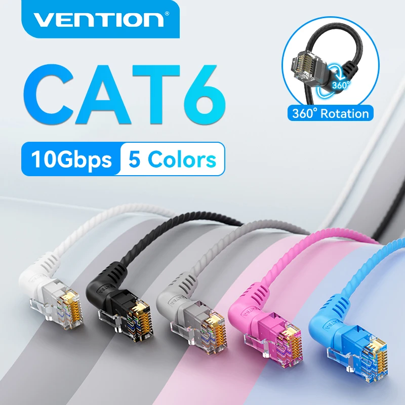 Vention CAT6A kabel Ethernet 10gbps Obrót o 90/360 stopni CAT 6A szczupły przewód sieciowy do komputera PC…