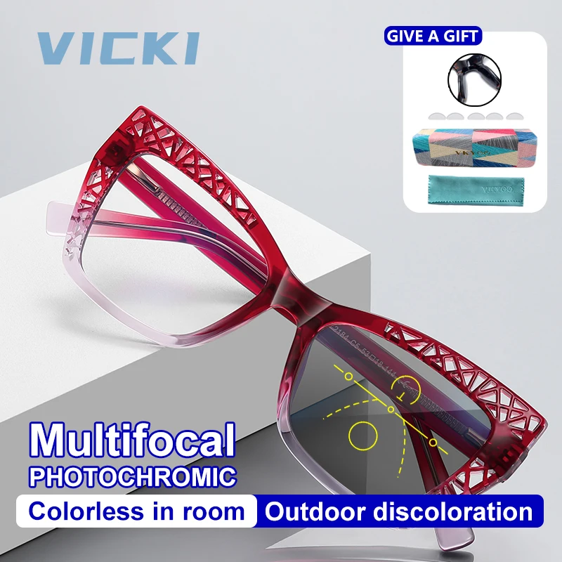 VICKI kocie oko damskie szkielet oprawki anty-niebieskie światło do czytania okulary korekcyjne wieloogniskowe… VICKI kocie oko damskie szkielet oprawki anty-niebieskie światło do czytania okulary korekcyjne wieloogniskowe…