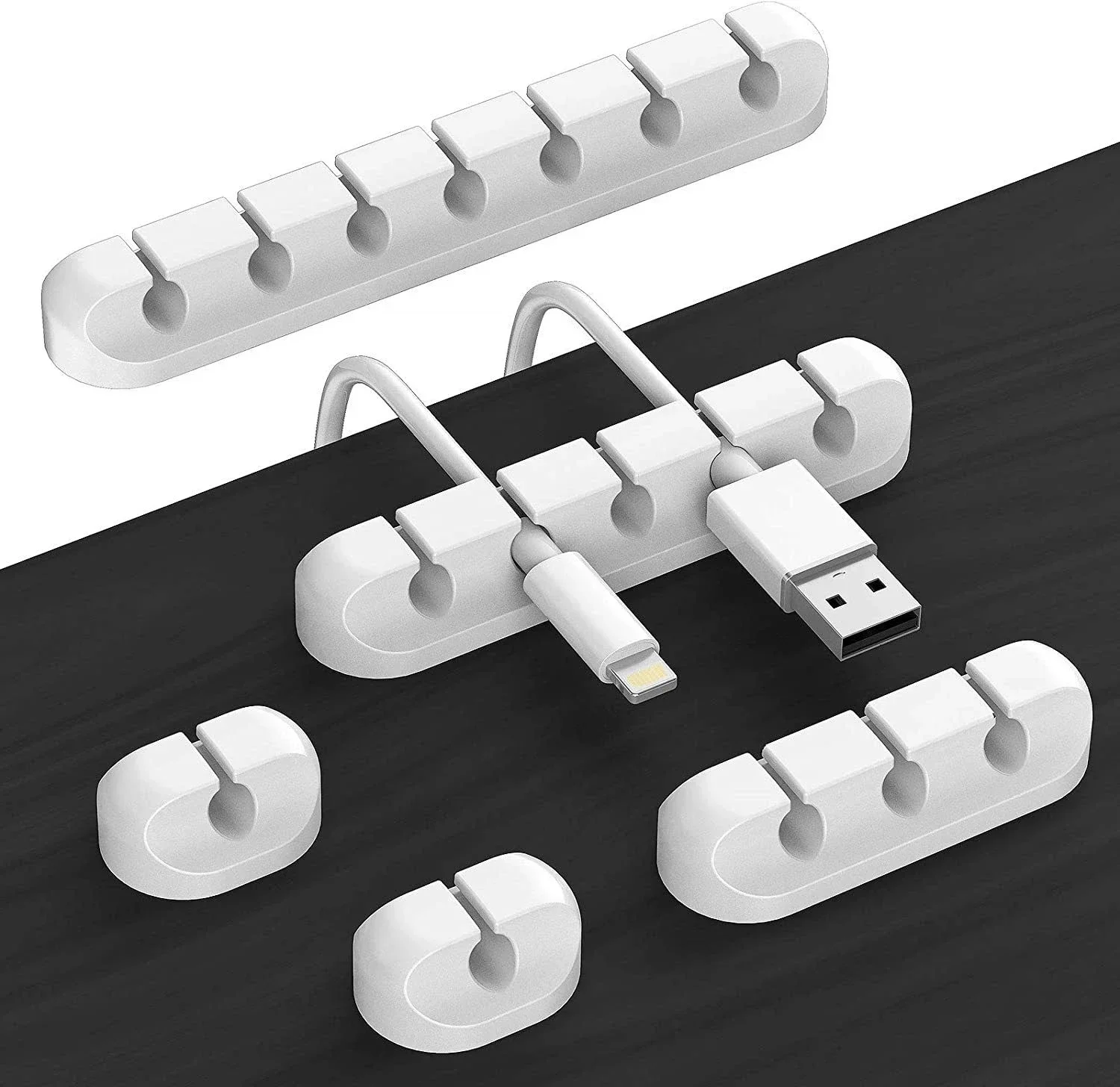 VIKEFON Organizer przewodów kablowych Silikonowe klipsy do nawijania kabli USB Samoprzylepne do zestawu… VIKEFON Organizer przewodów kablowych Silikonowe klipsy do nawijania kabli USB Samoprzylepne do zestawu…