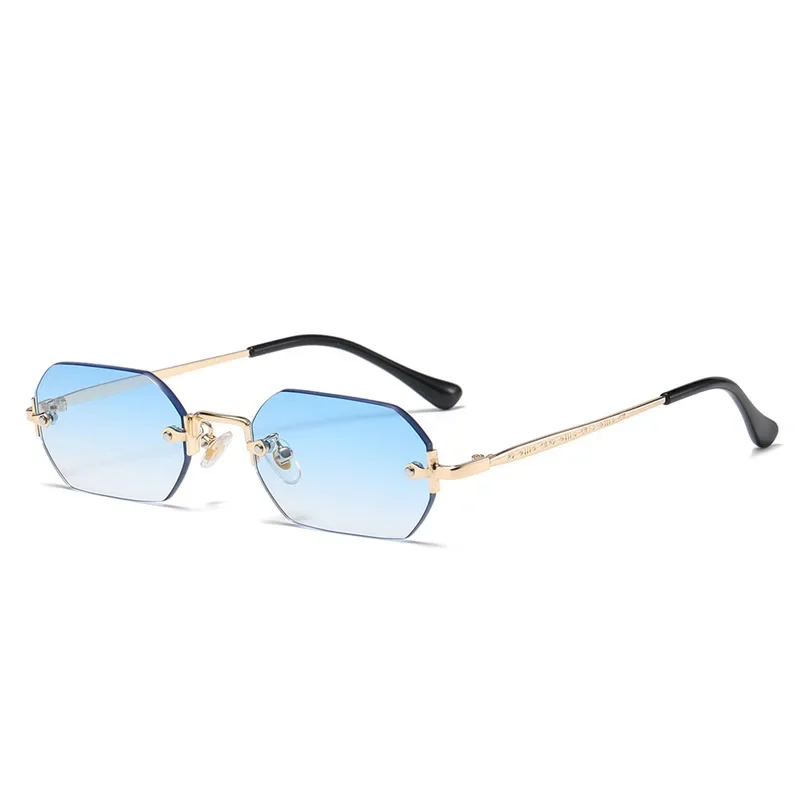 Vintage bezramkowe okulary przeciwsłoneczne wielokątne damskie męskie luksusowe marki projektant popularne… Vintage bezramkowe okulary przeciwsłoneczne wielokątne damskie męskie luksusowe marki projektant popularne…
