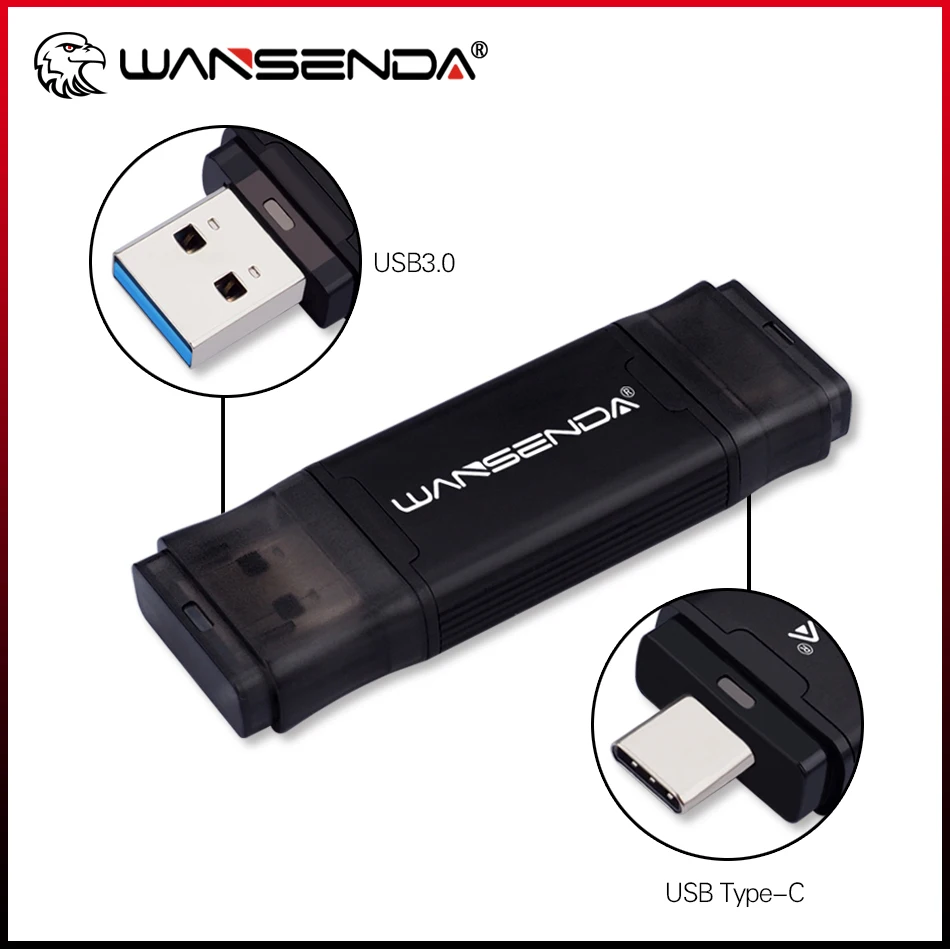 WANSENDA TYPE-C USB 3.0 Flash drive 512GB 256GB 128GB 64GB 32GB 16GB Pen Drive dla TYPE-C/PC dysk zewnętrzny… WANSENDA TYPE-C USB 3.0 Flash drive 512GB 256GB 128GB 64GB 32GB 16GB Pen Drive dla TYPE-C/PC dysk zewnętrzny…