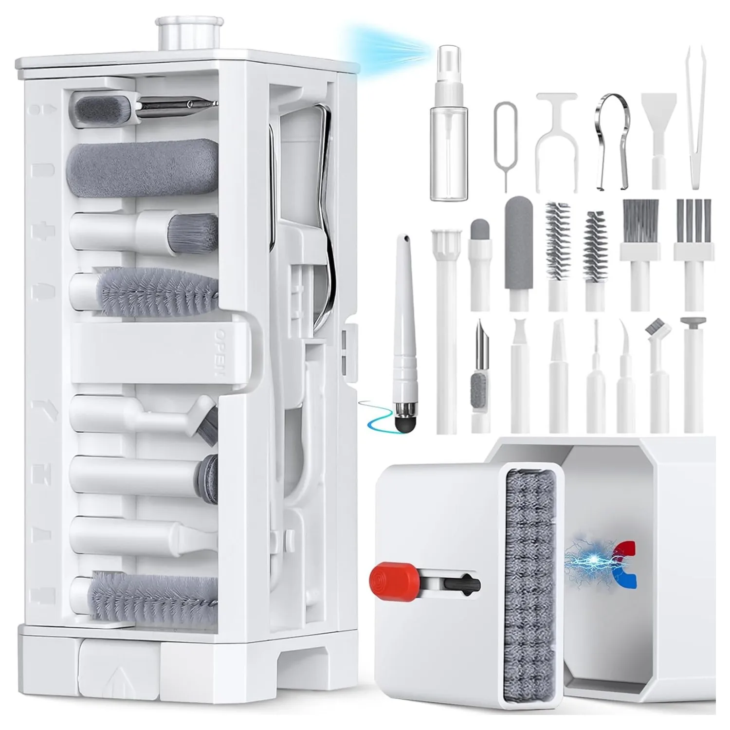 Wielofunkcyjny zestaw do dokładnego czyszczenia portów iPhone, AirPods, klawiatury i klawiszy 20/32 w 1… Wielofunkcyjny zestaw do dokładnego czyszczenia portów iPhone, AirPods, klawiatury i klawiszy 20/32 w 1…