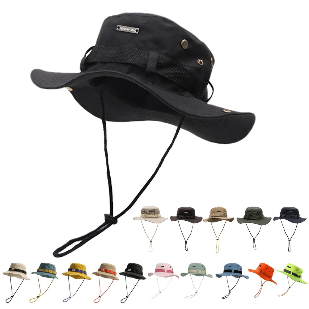 Wielokolorowy taktyczny kapelusz typu Bucket czapka wojskowa kamuflaż kapelusze panama mężczyźni Outdoor…
