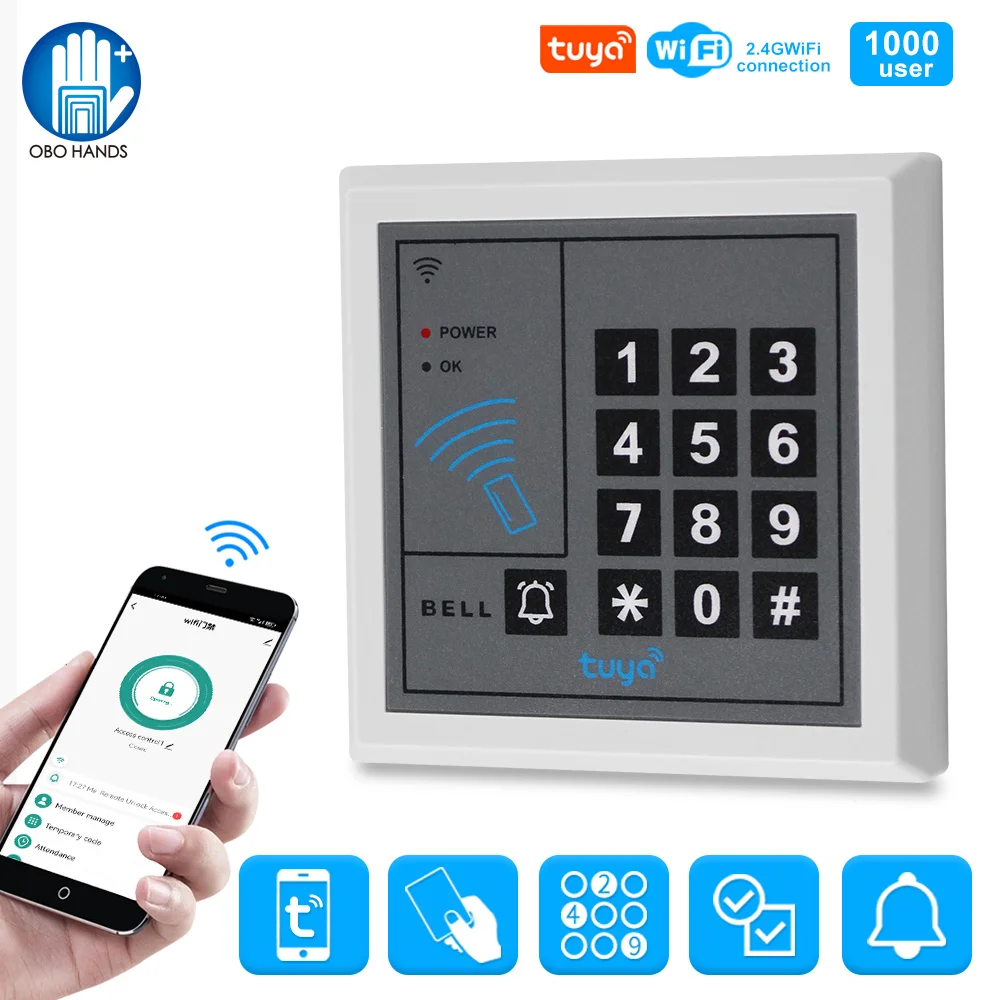 WiFi Tuya klawiatura kontroli dostępu System samodzielny kontroler dostępu 125KHz RFID mechanizm otwierania…