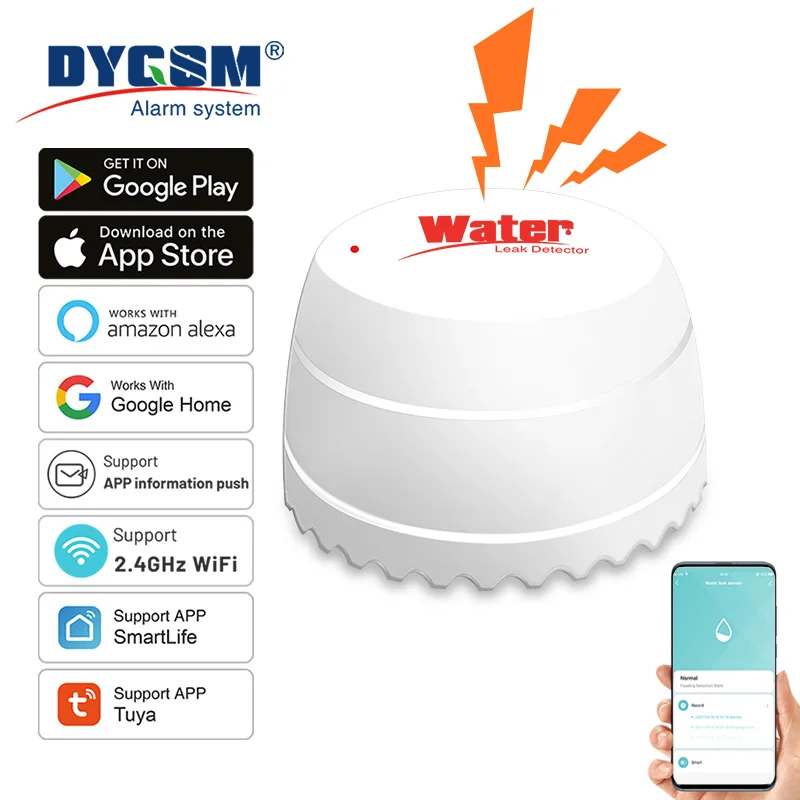 WiFi Wykrywacz Wycieku Wody Czujnik Powodzi Inteligentne Życie APP Zdalne Monitorowanie Alert Nadmuchiwanie… WiFi Wykrywacz Wycieku Wody Czujnik Powodzi Inteligentne Życie APP Zdalne Monitorowanie Alert Nadmuchiwanie…