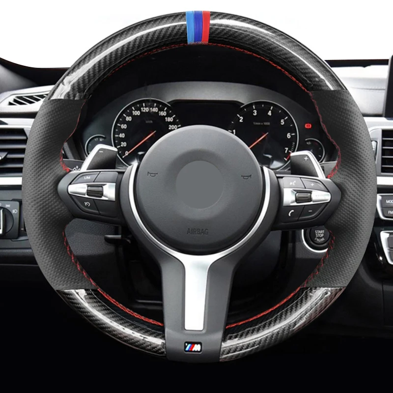 Włókno węglowe skórzane do BMW 2 3 5 7 Series 320 325 330 525 530 535 730 740 X1 X2 X3 X4 X5 X6 X7 osłona na…