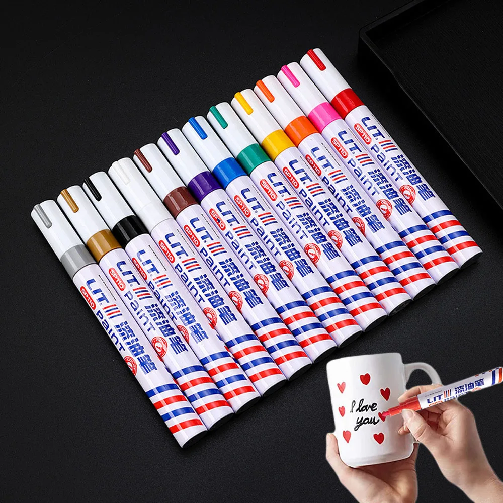 Wodoodporny długopis do naprawy zarysowań samochodowych Auto Wheel Tire Oily Painting Mark Pen Touch Up Paint…