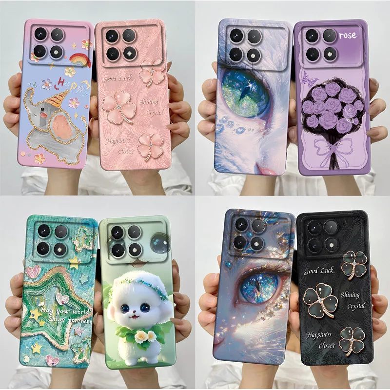 Wstrząsoodporne etui na telefon dla Xiaomi Poco X6 Pro 5G Redmi K70E Pretty Butterfly Flowers Soft TPU Shell…