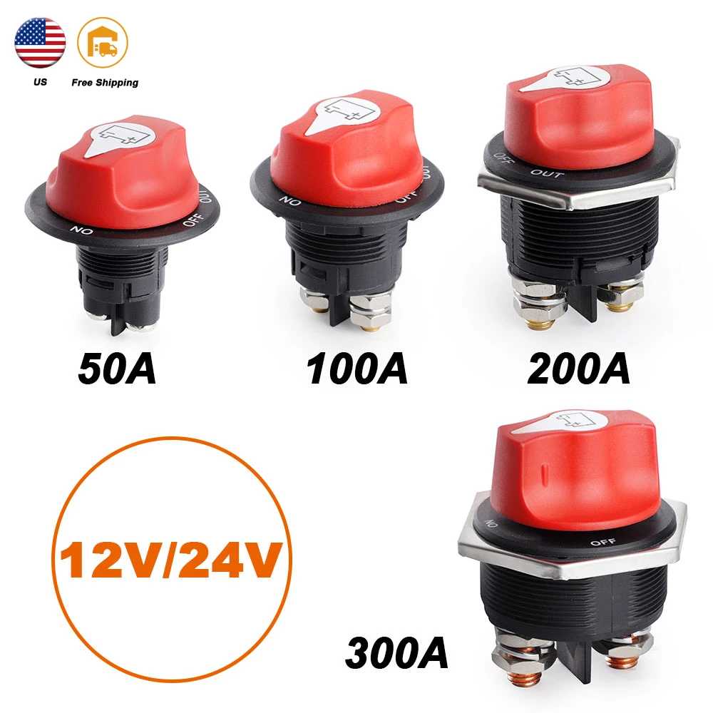 Wyłącznik akumulatora samochodowego DC 12V 50A 100A 200A 300A, odłącznik, zestaw do odłączenia akumulatora do… Wyłącznik akumulatora samochodowego DC 12V 50A 100A 200A 300A, odłącznik, zestaw do odłączenia akumulatora do…