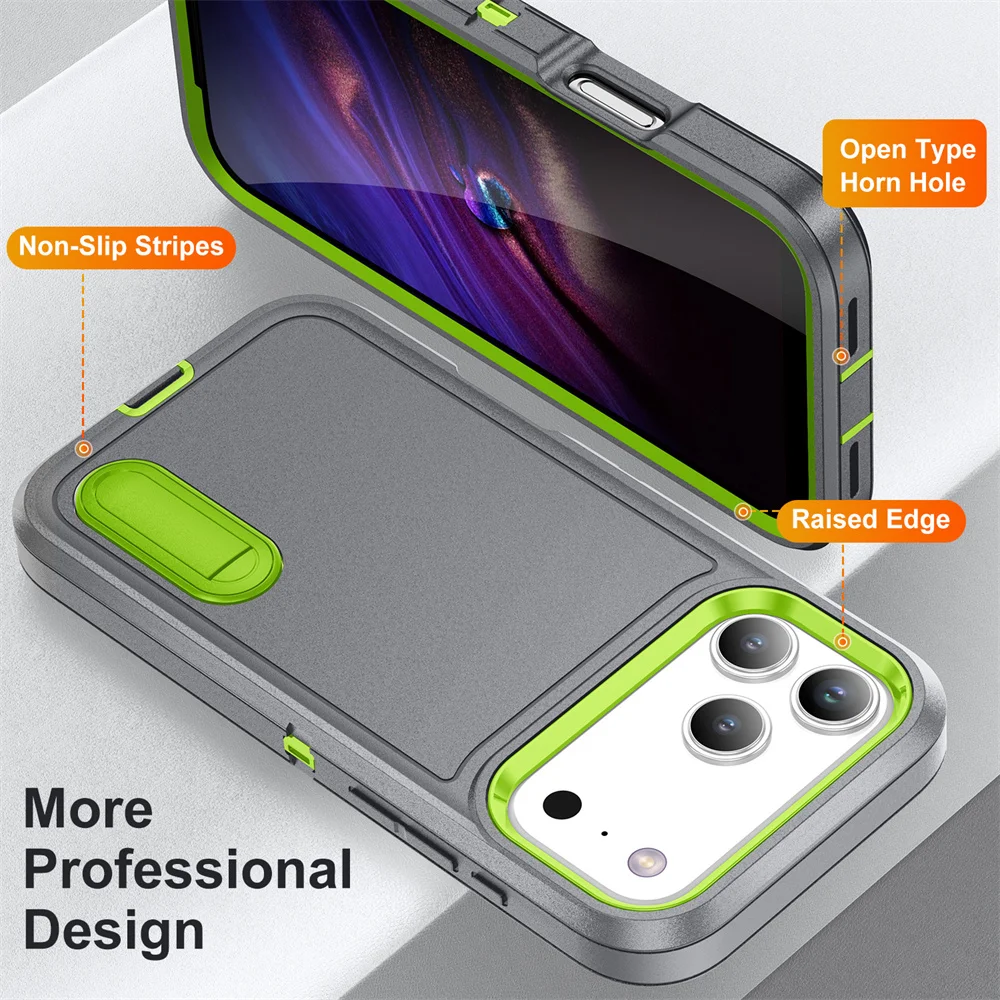 Wytrzymałe etui ochronne z podpórką do telefonu iPhone 17 Air 16E 16 15 14 Plus 13 12 11 Pro Max, odporne na… Wytrzymałe etui ochronne z podpórką do telefonu iPhone 17 Air 16E 16 15 14 Plus 13 12 11 Pro Max, odporne na…