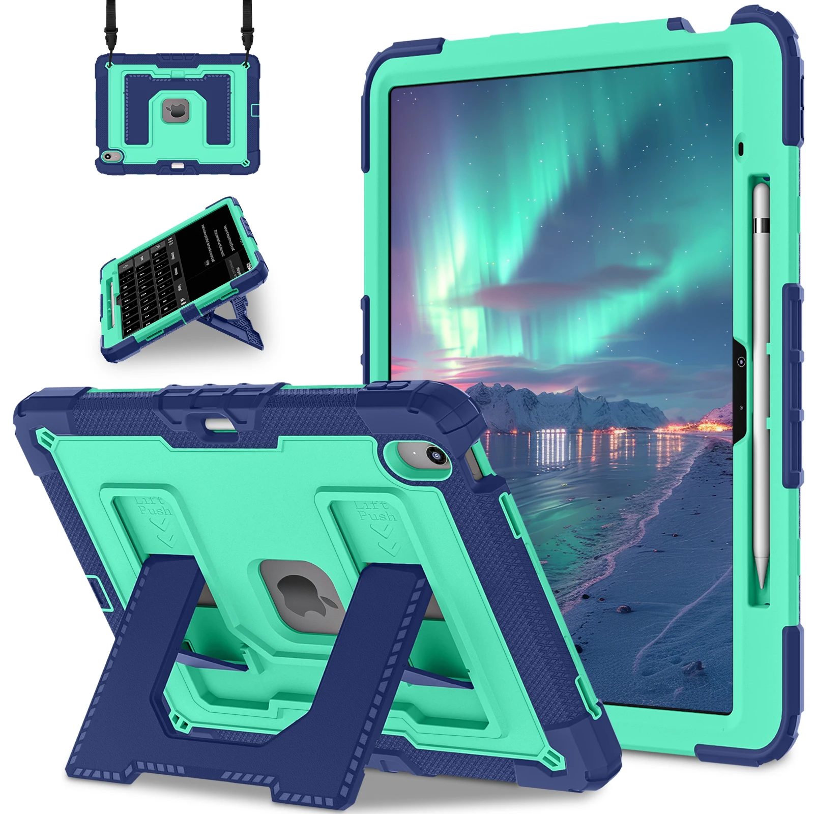 Wytrzymałe, odporne na wstrząsy etui do iPada Air 13 11 M4/3/2 Air 4 5 Mini 6 A17 Pro, solidna osłona ochronna… Wytrzymałe, odporne na wstrząsy etui do iPada Air 13 11 M4/3/2 Air 4 5 Mini 6 A17 Pro, solidna osłona ochronna…