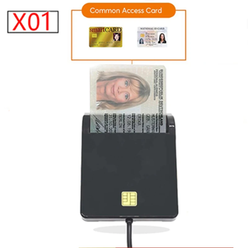 X01 Czytnik kart inteligentnych USB do kart bankowych IC/ID EMV Wysoka jakość dla systemu Windows 7 8 10 Linux…