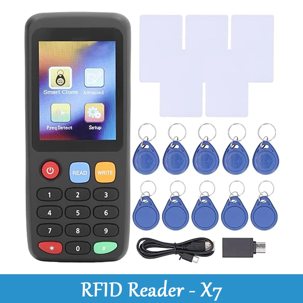 X7 inteligentny czytnik chipów IC ID klon kopiarka powielacz tokenów RFID 125Khz Tag Writer 13.56Mhz NFC Badge…