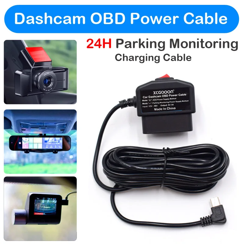 XCGaoon 24Hours Car OBD Hardwire Kit z portem Mini Mico USB 5V 3A Kabel ładujący do XiaoMi 70Mai YI 360 Dash… XCGaoon 24Hours Car OBD Hardwire Kit z portem Mini Mico USB 5V 3A Kabel ładujący do XiaoMi 70Mai YI 360 Dash…