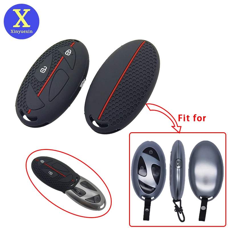 Xinyuexin Nowy typ silikonowego inteligentnego etui na klucze do Hyundai Tucson Elantra Kona 3 przyciski… Xinyuexin Nowy typ silikonowego inteligentnego etui na klucze do Hyundai Tucson Elantra Kona 3 przyciski…