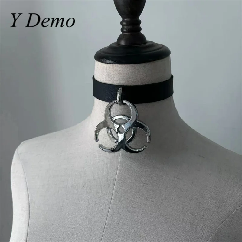 Y Demo Punk Wisiorek na odpady medyczne Pu Leather Regulowany Choker Rock Casual Naszyjnik Y Demo Punk Wisiorek na odpady medyczne Pu Leather Regulowany Choker Rock Casual Naszyjnik