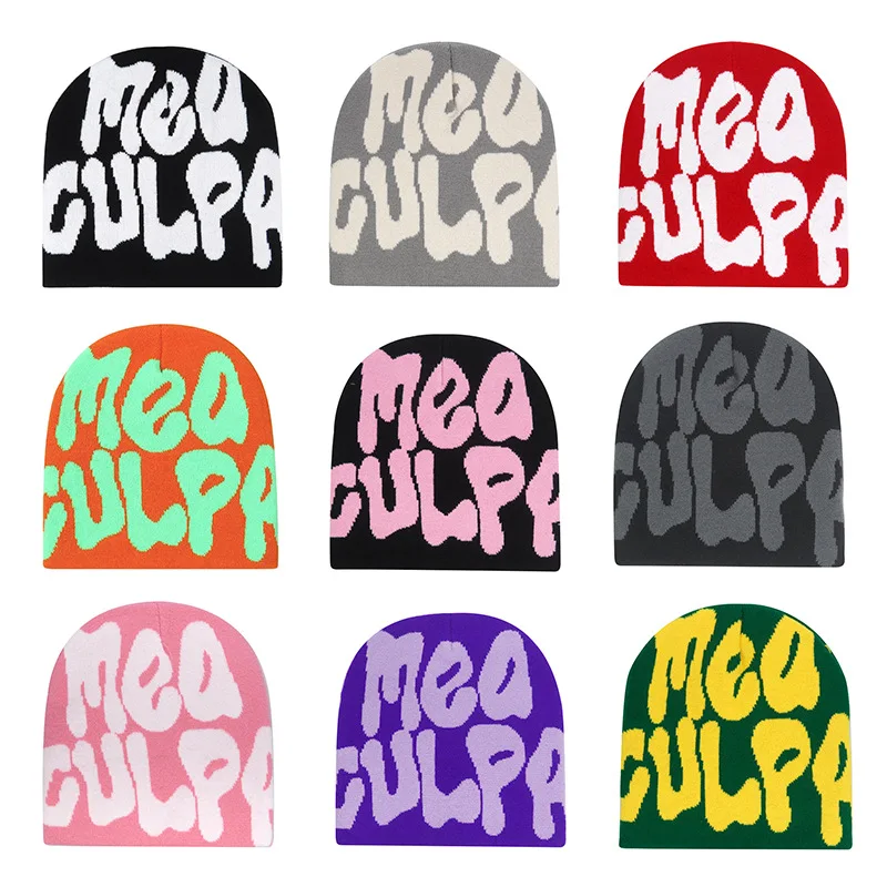 Y2K Design Knitted Hat Winter Warm Beanies Hats Beanie Cargo Cap Men Women Hip Hop Kanye Female Letter Outdoor…