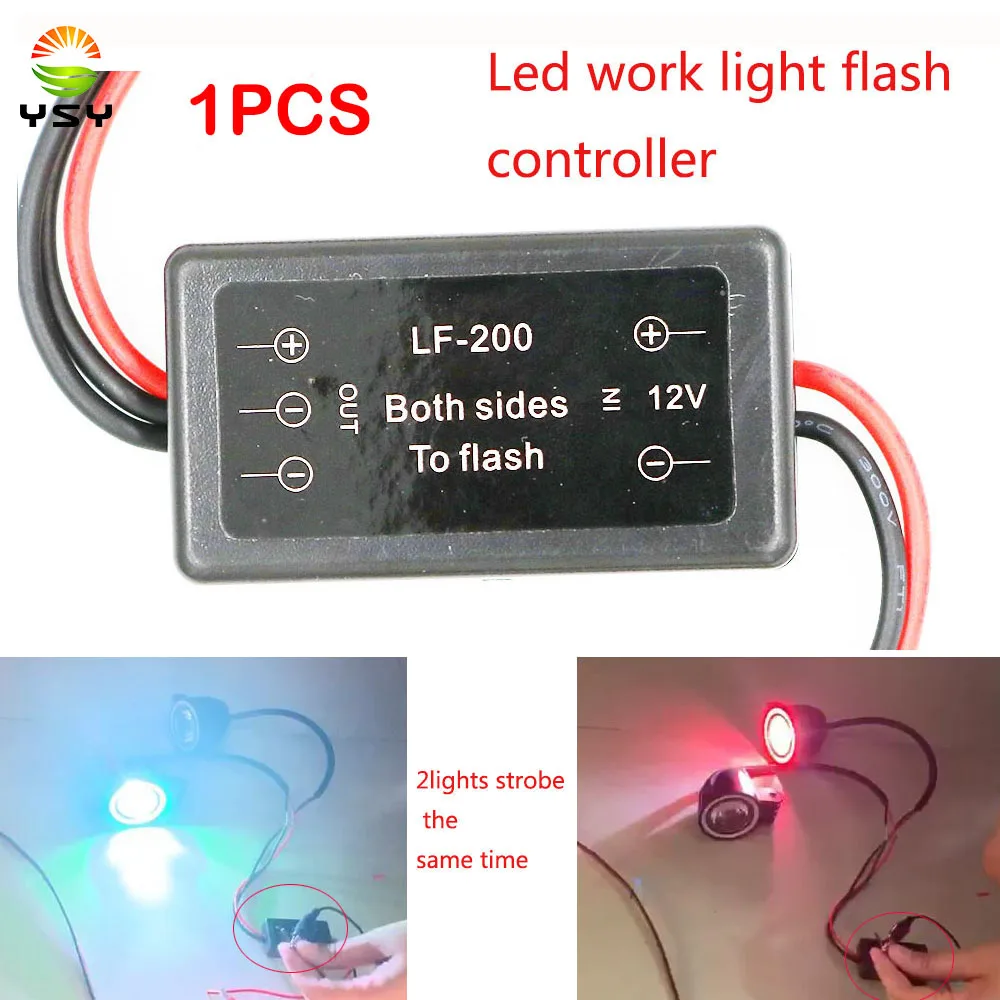 YSY 1 szt. Kontroler stroboskopu Flash Moduł migacza do żarówki roboczej LED LF-200 YSY 1 szt. Kontroler stroboskopu Flash Moduł migacza do żarówki roboczej LED LF-200