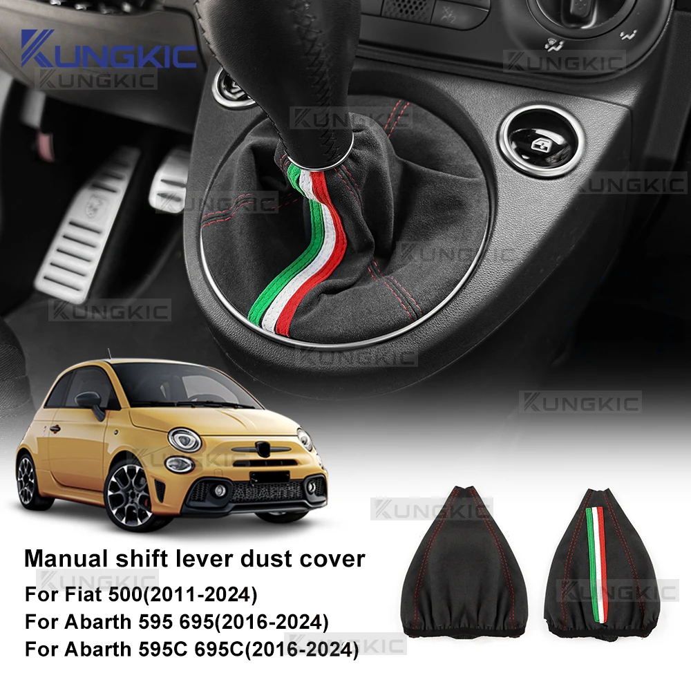 Zamszowa osłona dźwigni zmiany biegów do Abarth 595 695 2016-2024 Fiat 500 2011-2024, manualna osłona lewarka… Zamszowa osłona dźwigni zmiany biegów do Abarth 595 695 2016-2024 Fiat 500 2011-2024, manualna osłona lewarka…
