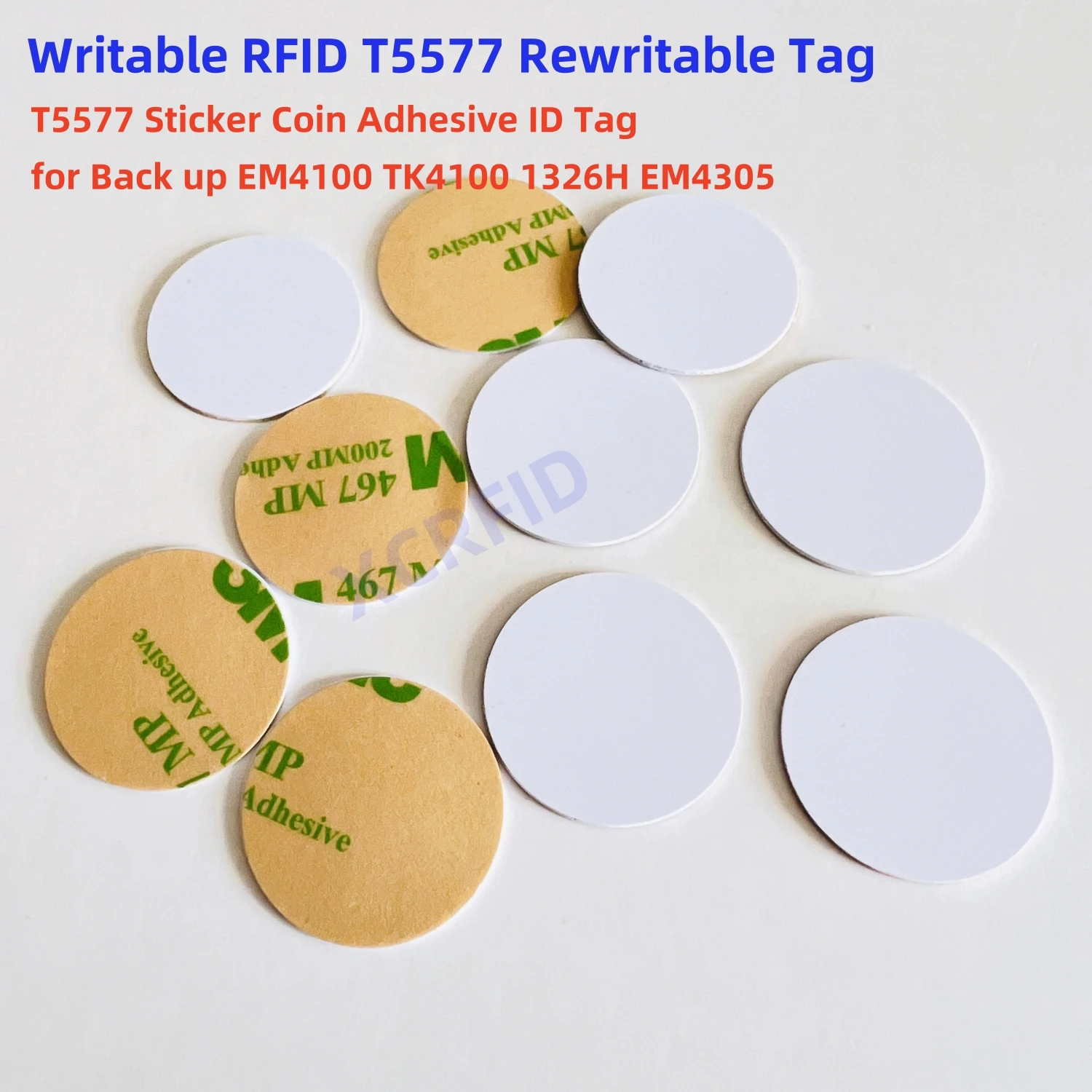 Zapisywalna naklejka RFID 125 kHz wielokrotnego zapisu T5577 Naklejka na monety z tyłu Średnica 25 mm Grubość…