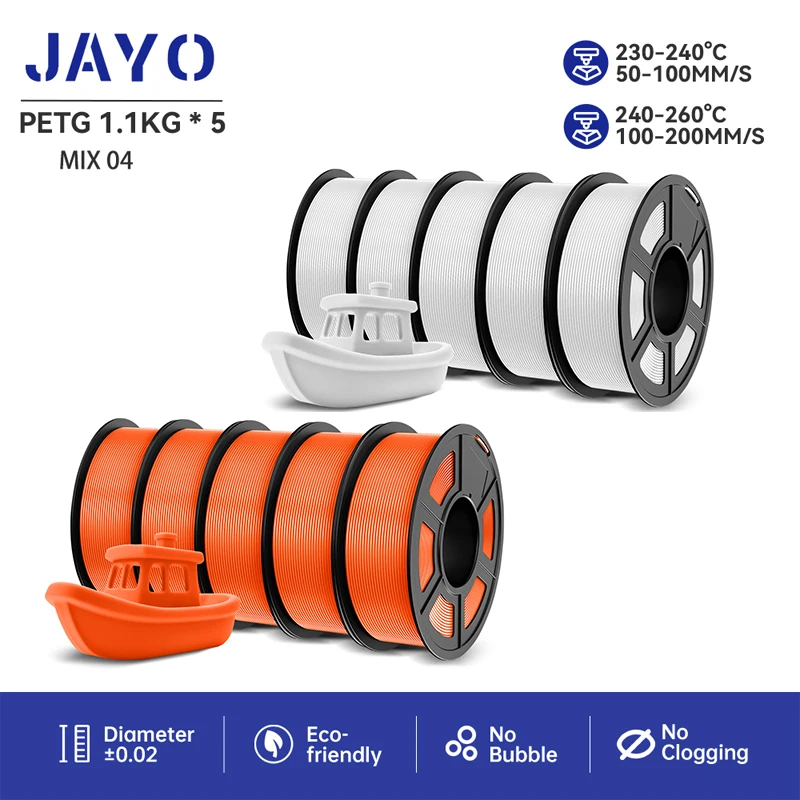 Żarnik 3D JAYO PETG 1,75 mm 10 rolek Tolerancja średnicy drukarki 3D +/-0,02 mm Żarnik wyrównuje się schludnie… Żarnik 3D JAYO PETG 1,75 mm 10 rolek Tolerancja średnicy drukarki 3D +/-0,02 mm Żarnik wyrównuje się schludnie…