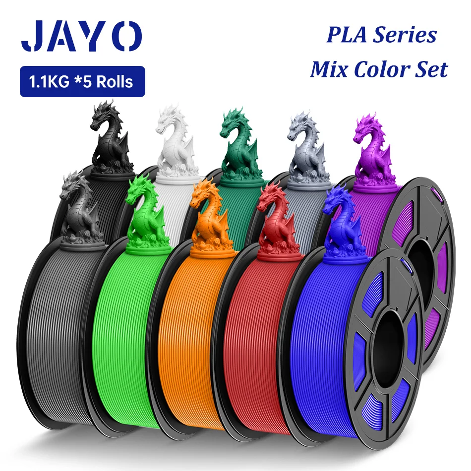 Żarnik JAYO 3D PLA +/PLA Meta/PLA Matte/PLA PLUS 2.0/PLA 1.75MM 5 rolek Coloful, schludno nawijany żarnik do…