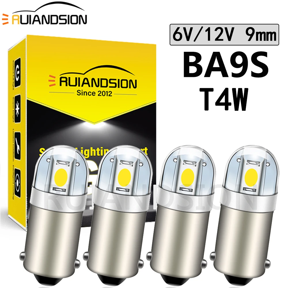 Żarówka LED Ruiandsion BA9S 12V 6V 9mm T4W 233 Super Jasna do Samochodu Motocykla, Lampka Kontrolna Deski… Żarówka LED Ruiandsion BA9S 12V 6V 9mm T4W 233 Super Jasna do Samochodu Motocykla, Lampka Kontrolna Deski…
