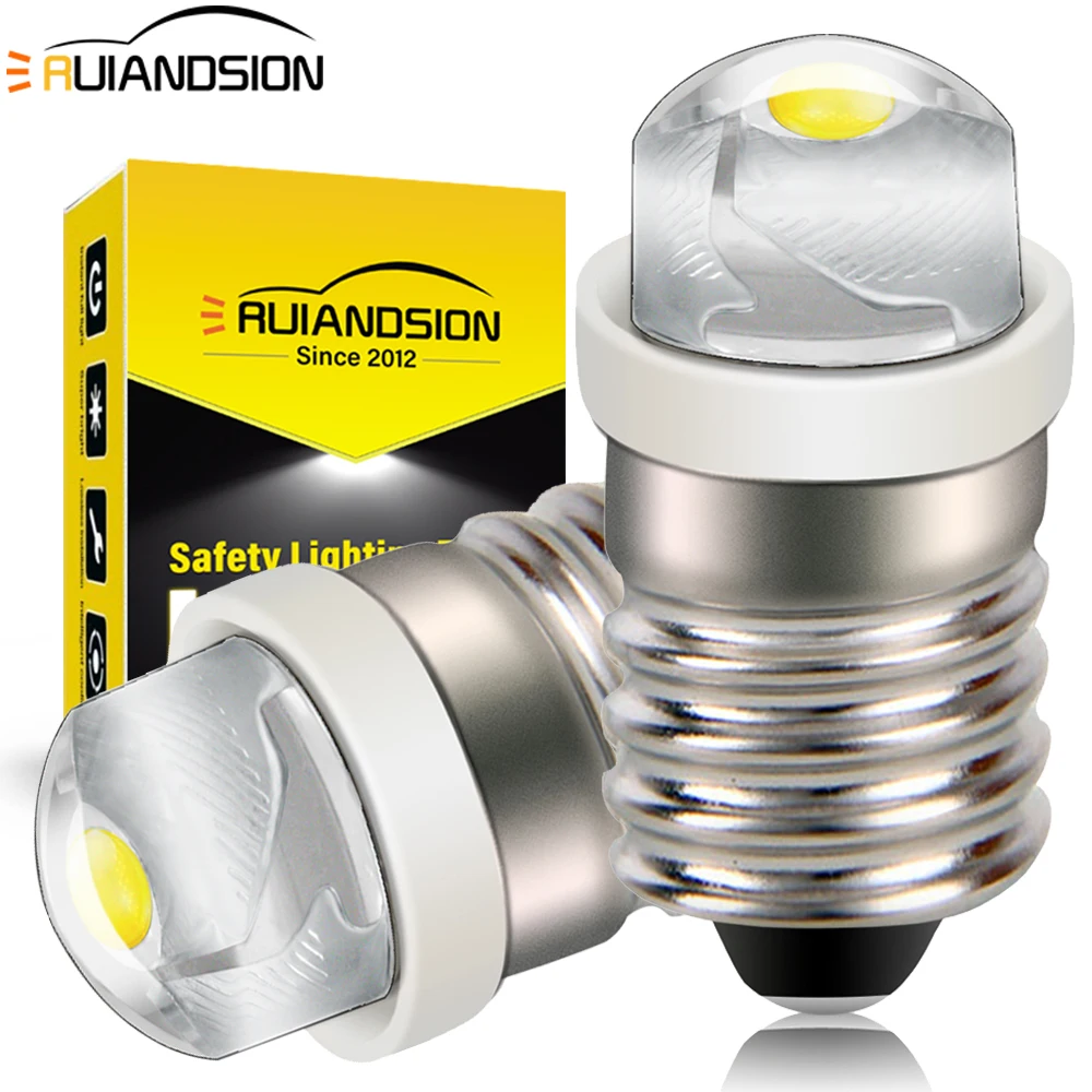 Żarówka LED Ruiandsion E10 COB 0.5W Super Jasna Wymienna Żarówka do Latarki 3V 6V 12V Uniwersalna Mini Lampa…